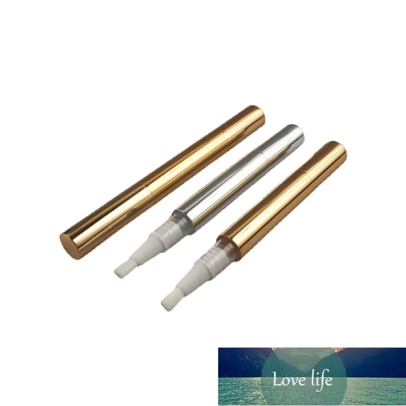 空の3mlのツイストペンブラシの詰め替え可能なボトルゴールド銀化粧品容器ネイルポリッシュチューブリップグロス