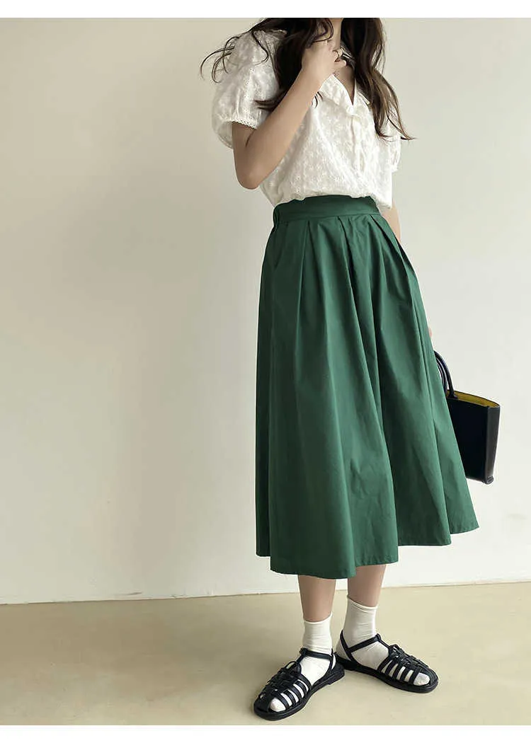 【WOOHWA】CLASSIC MID PLEATS SKIRT WOOHWA】CLASSIC MID PLEATS SKIRT
