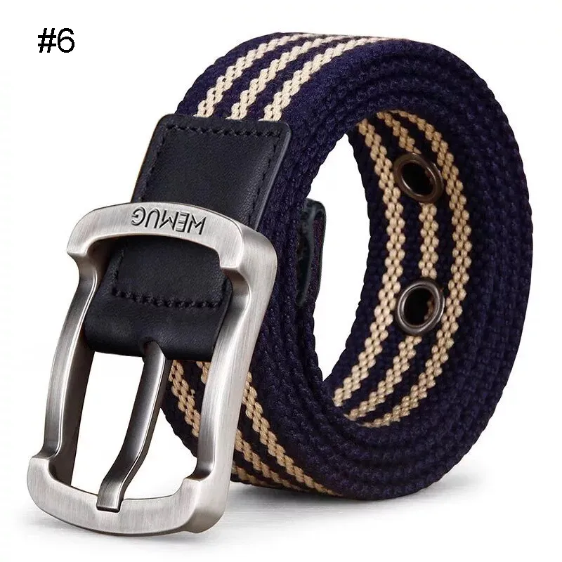 Outdoor Sports Canvas Belt for Men Women Leisure Student Belt with Needle Buckle Military Training Woven Belt PD003