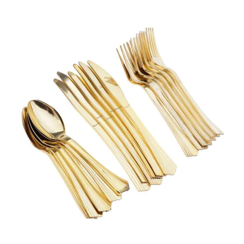 Engångs servis 18xDisposable Cotestar Set Plastic Fork Spoon Heavy Duty Table Seary