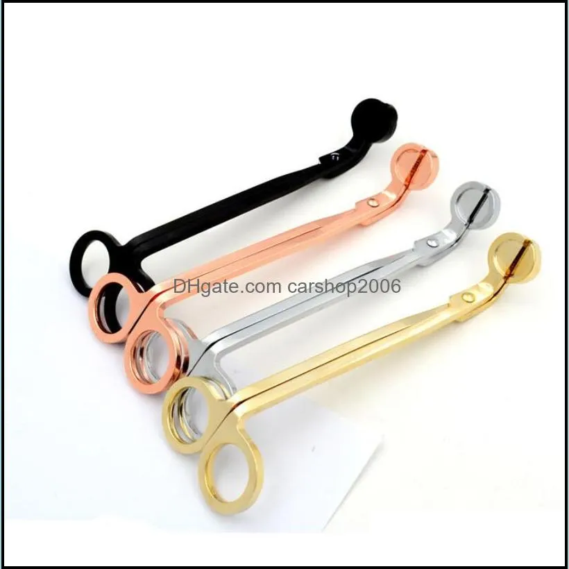 new Candle Wick Trimmer Stainless Steel Snuffers Rose Gold Candle Scissors Cutter Candle Wick Trimmer Oil Lamp Trim scissor Cutter