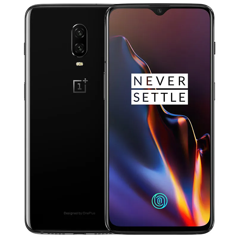 Téléphone portable d'origine Oneplus 6T 4G LTE 6 Go de RAM 128 Go de ROM Snapdragon 845 Octa Core Android 6.41 "Plein écran 20MP ID d'empreintes digitales Téléphone portable