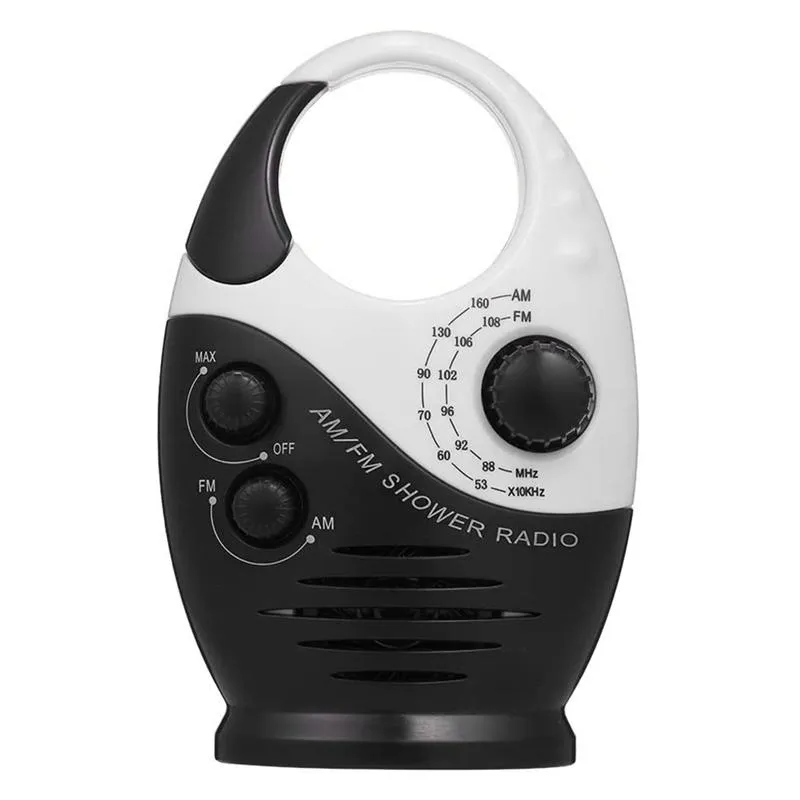 AM/FM Mini Shower Radio Bathroom Waterproof Radio Hanging Music Built ...