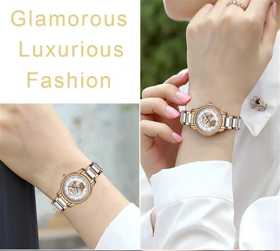 Bracelet en céramique femmes montres montre à Quartz haut pour femme marque de luxe femme montre fille horloge cadeau + boîte