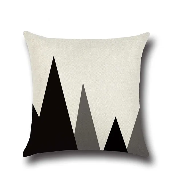 Pillow Case Black and Tan Pattern Pillowcase Cotton Linen Printed 18x18 Inches Geometry Euro Pillow Covers 45*45cm