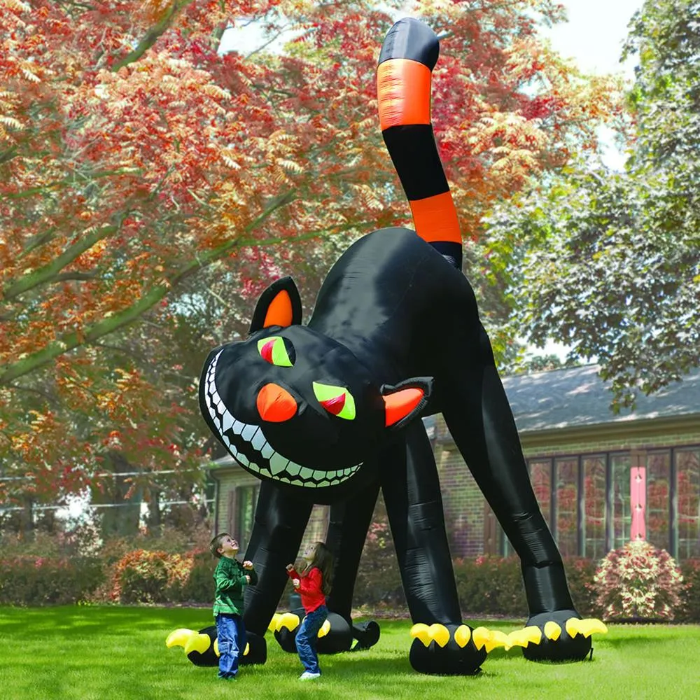 Outdoor Inflatable Decorations: Extra Large Halloween Moggy, Black Cat ...