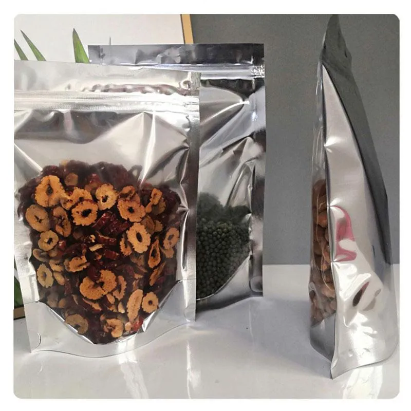 2021 bolsas de mylar resellable stand up bolsas Reutilizable Almacenamiento de alimentos Aluminio Bolsas de la bolsa de aluminio para granos de café Bocado de galletas Bocado Flores secas Té