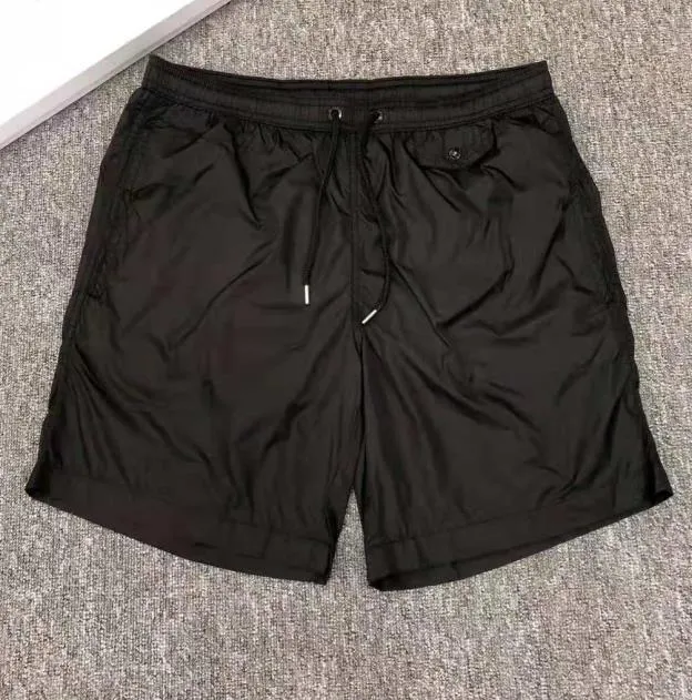 Hot Men Nylon Swim Shorts Applique Designer Gentleman Side Pockets Swimear Boy Zipper Closure Back Pocket Tonal Drawcord Short Pants