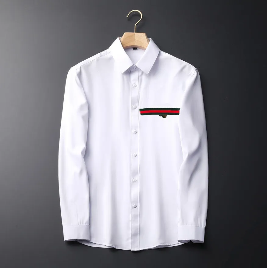 2021 camicie da uomo firmate di lusso moda casual affari sociali e camicia da cocktail marca Primavera Autunno che dimagrisce l'abbigliamento più alla moda M-3XL # 111