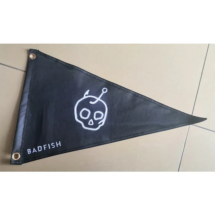 Triangle Badfish 12X18 Boat Flags with Brass Grommets, Double Sided 3 Layers Polyestr Fabric, Double Stitching