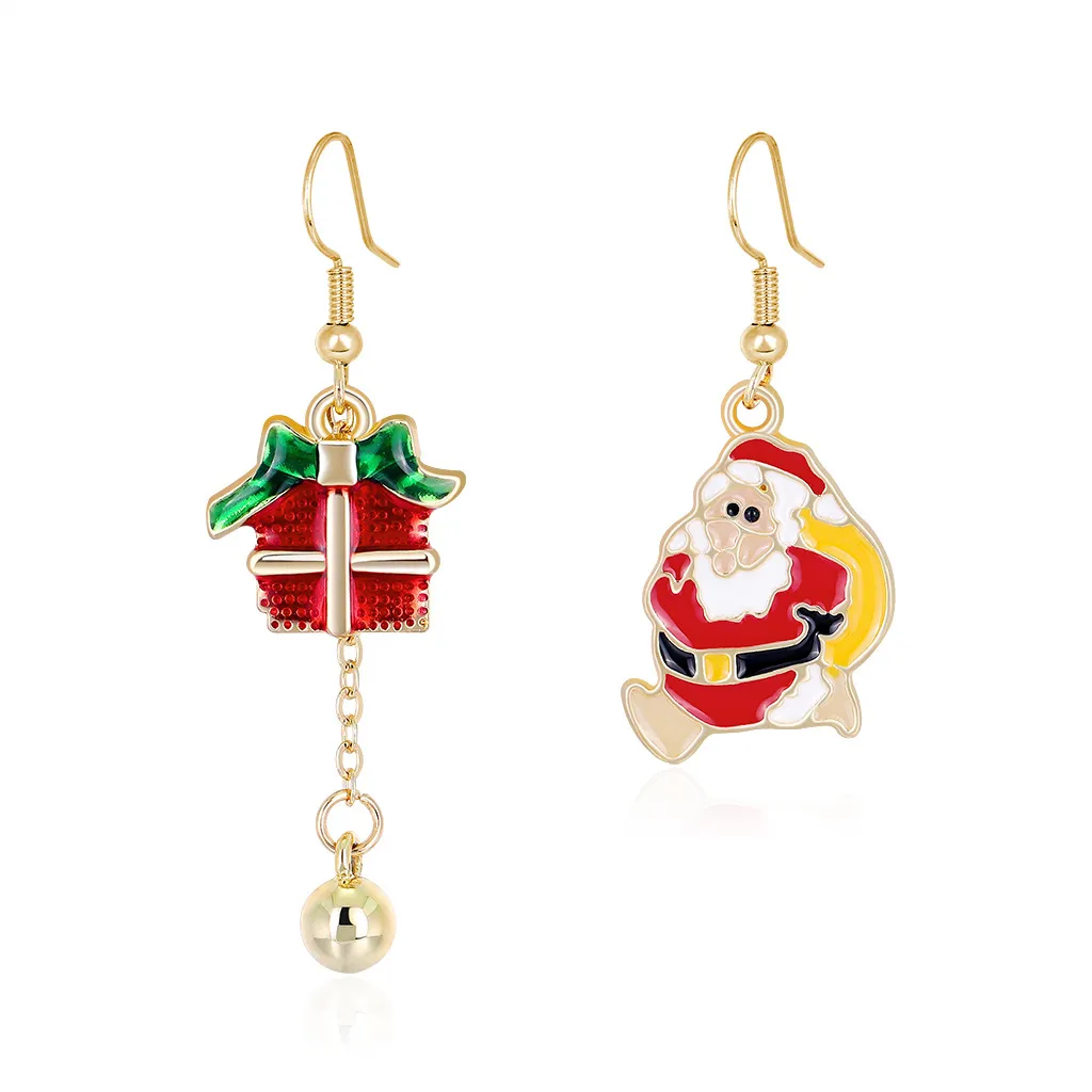 Boucles d'oreilles classiques de Noël-bijoux Dangle Creative Chandelier Long Oil-drop Earring Santa Claus Christmas-tree Christmas-deer Christmas-boots