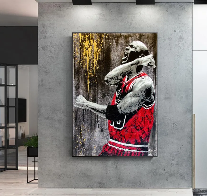 Grote Basketbal Speler Idol Poster Woonkamer Decoratie Canvas Schilderij Wall Art Home Deocor (Geen Frame)