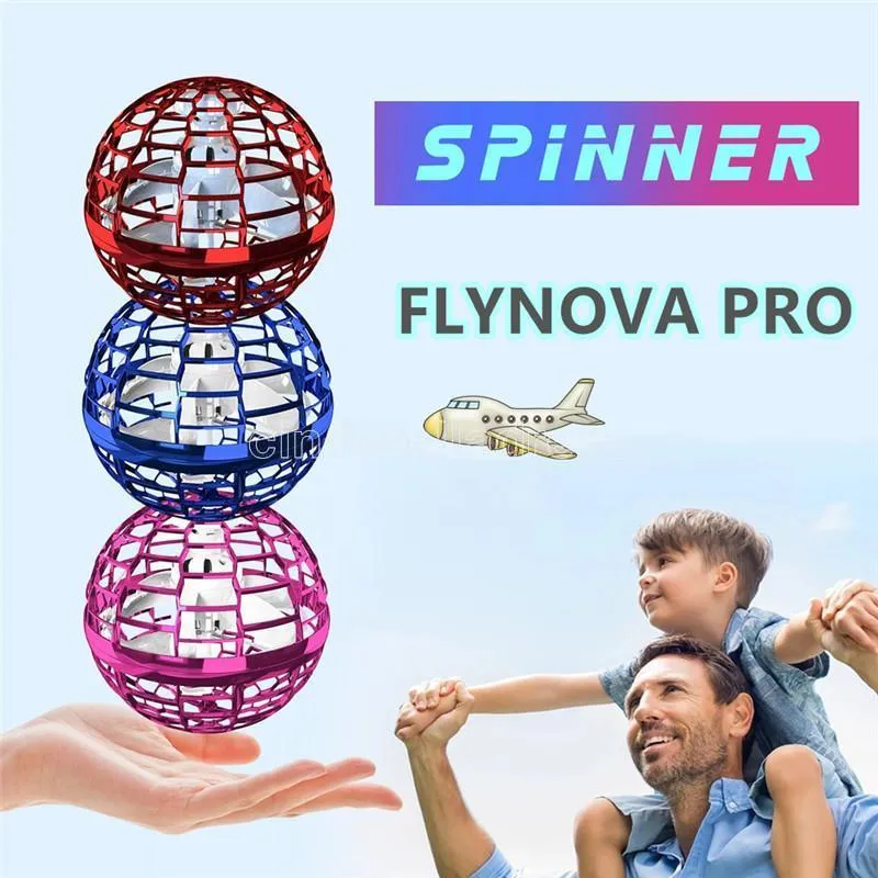 Flynova ProフライングボールLEDのおもちゃのミニヘリコプターUFO Flyorb Boomerangスピナーハンドインダクション操作ドローンギフト大人キッズトイズCS02