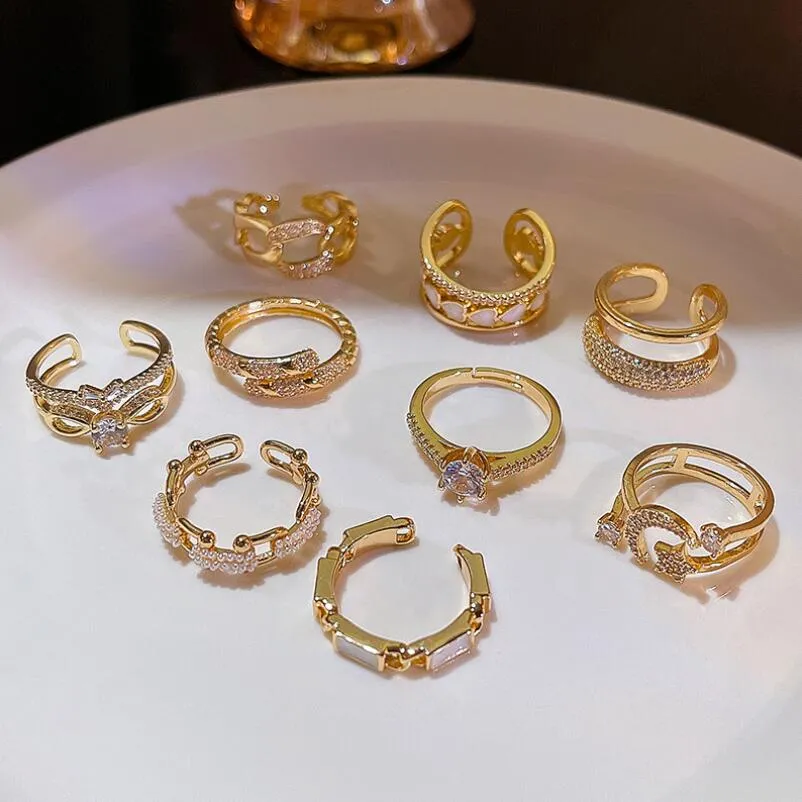 Старинные палевые кольца для женщин-девочки Панк хип-хоп Открытие регулируемое ткацкое кольцо заявление ювелирных изделий подарок