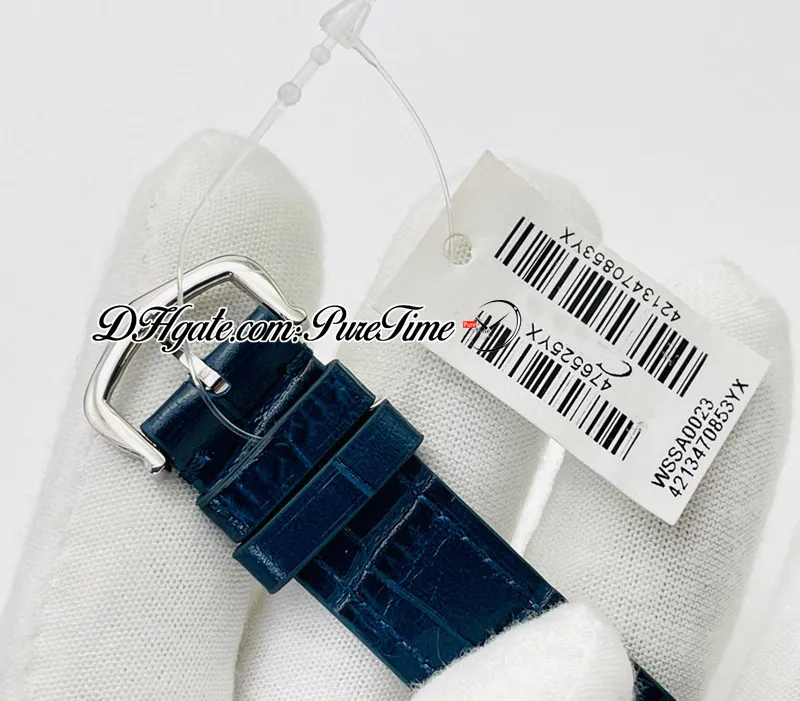 DHgate.com:Swiss Quartz Watch with Blue Leather Strap for