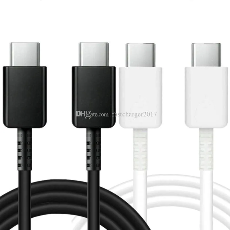 1m 3ft snabba laddningskablar Typ C USB-datum Kabelkabel för Samsung Note 10 20 HTC Android Phone PC
