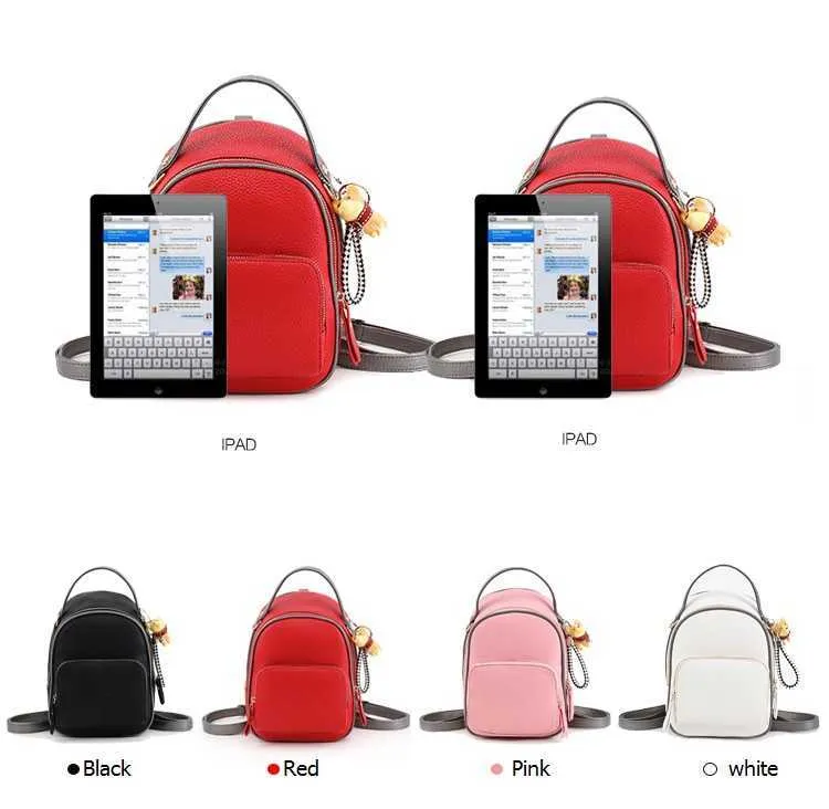 Multifunctional backpack female shoulder bag small High quality PU leather women backpacks for teenage girls Korean Simple Bag (10)