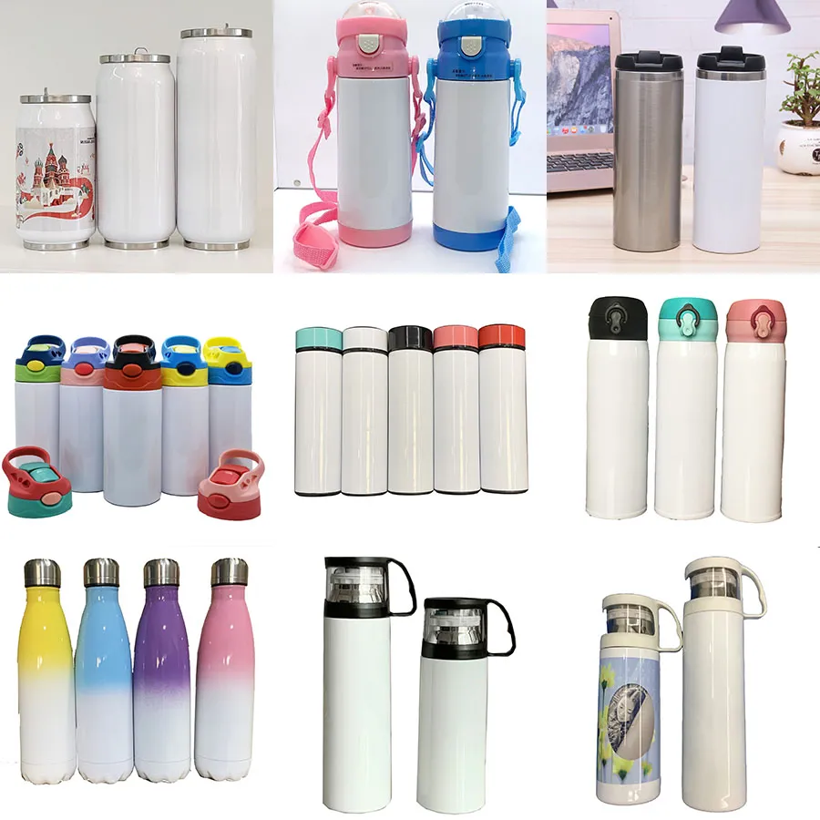Sublimation Blanks Tumblers Christmas Gifts 304 Stainless Steel Vacuum Cups MDF Blank Drinkware DIY Photo Water Mugs By DHL XD24801