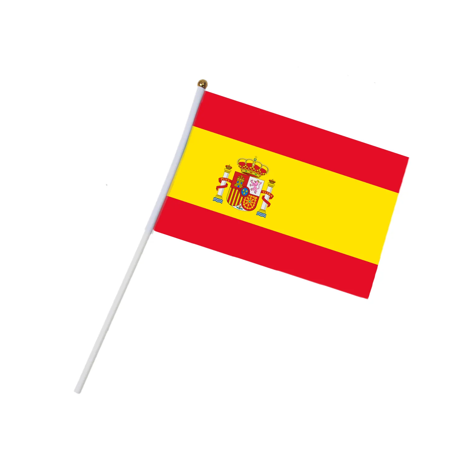 Spain Flag 21X14 cm Polyester hand waving flags Spain Country Banner With Plastic Flagpoles