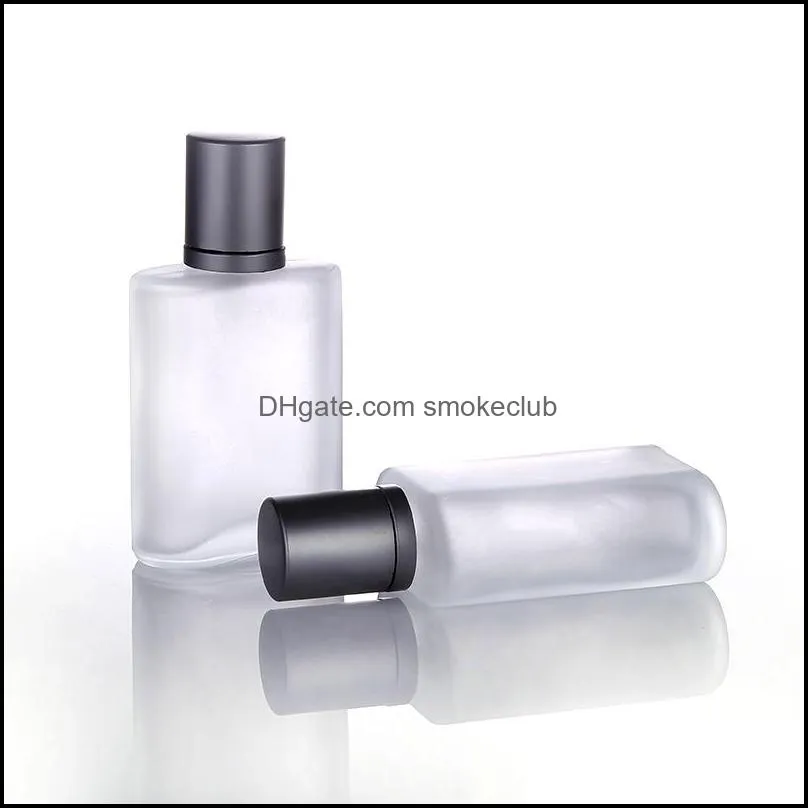 50ML Frosted Glass Perfume Bottle Portable Travel Aluminum Spray Bottles Refillable Spray Empty Bottle Customized V4