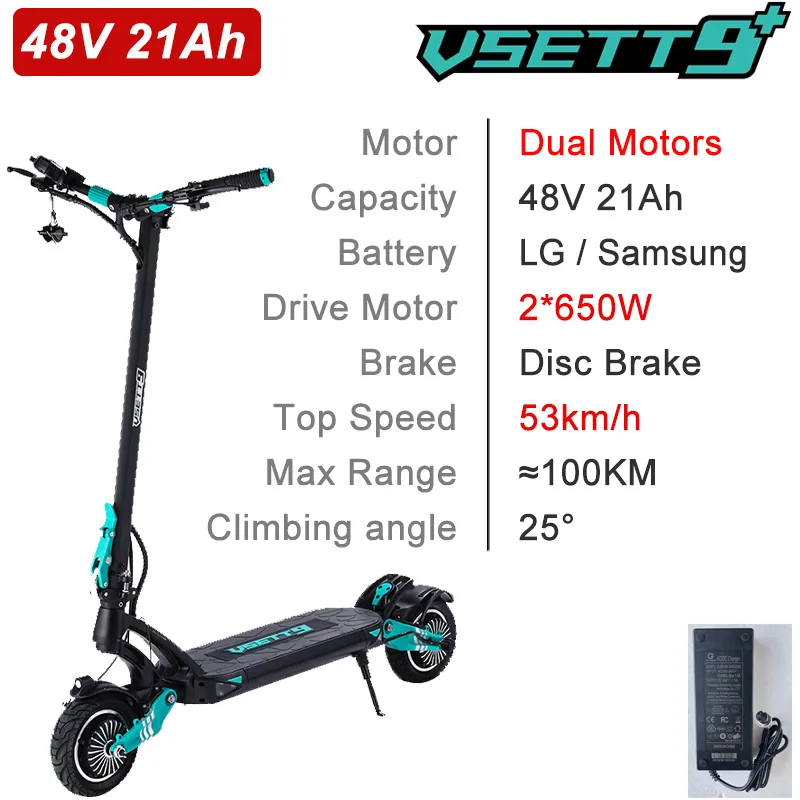 VSETT9+/9 PLUS Upgraded Off Road Tx85 Pro Electric Scooter With Dual