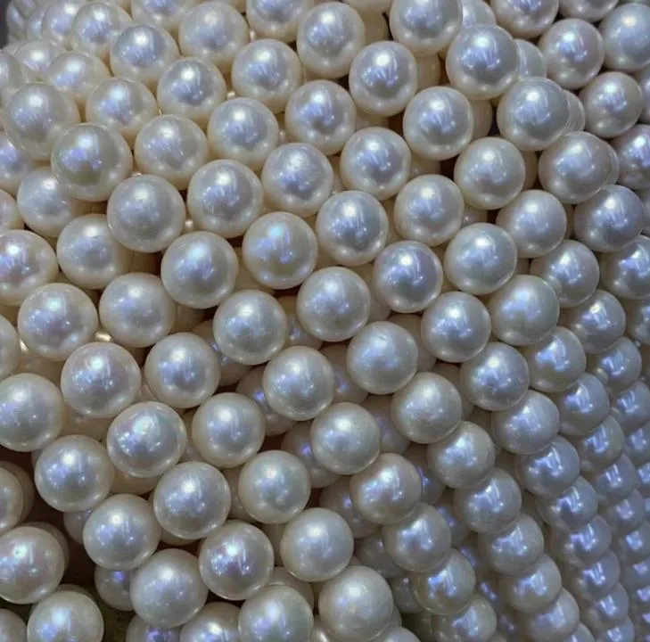Collana di perline di perle naturali bianche da 10-11 mm Collana di gioielli da sposa da 36 cm Girocollo all'ingrosso di prodotti semilavorati
