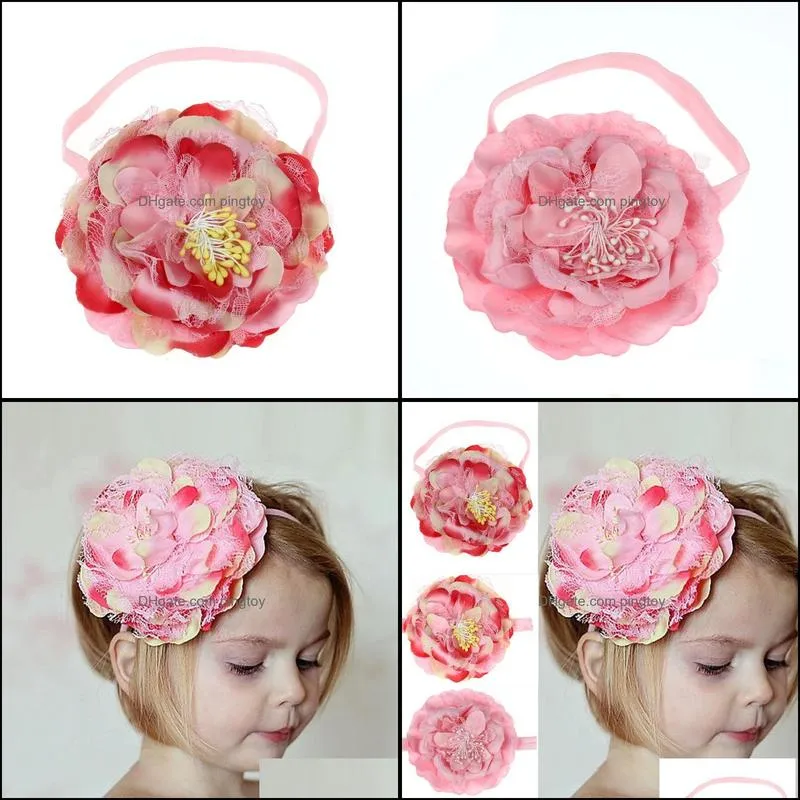 2017 head bands kids hair accessories princess rubber band girls fabric flowers for headbands cute summer menina acessorios