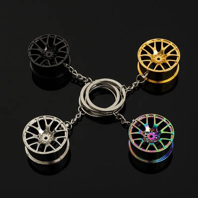 10Pieces/Lot 2021 New Hot Creative High Quality Wheel Hub Rim Model Mans Keychain Car Key Chain Cool Gift