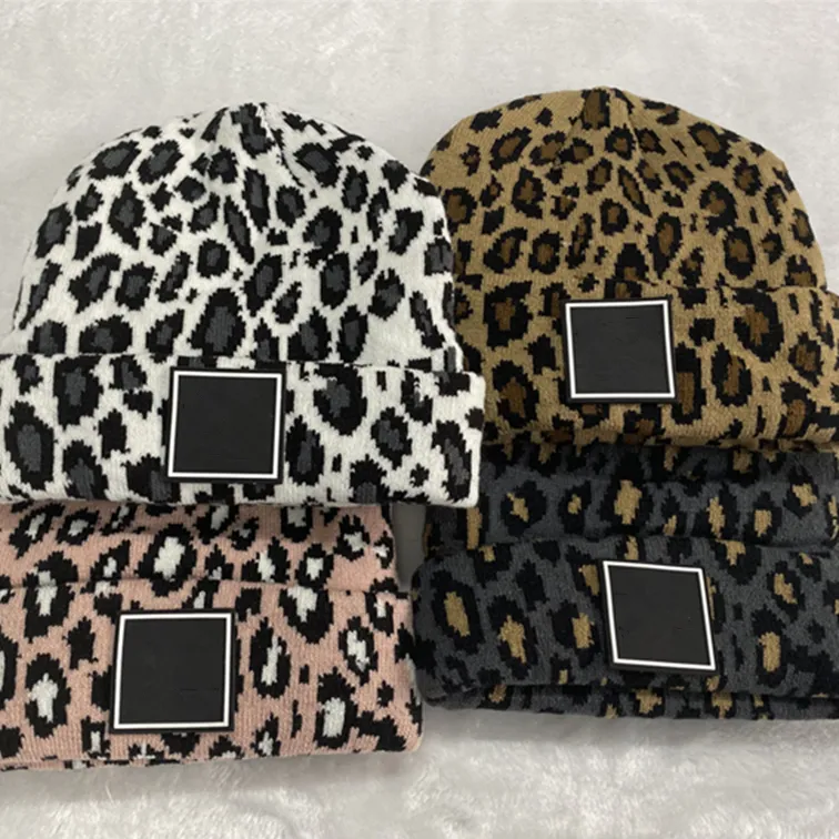 Designer Beanie Hat for Women Men Brand Winter Knitted Skullies Hats Unisex Ladies Warm Bonnet Cap Leopard Caps