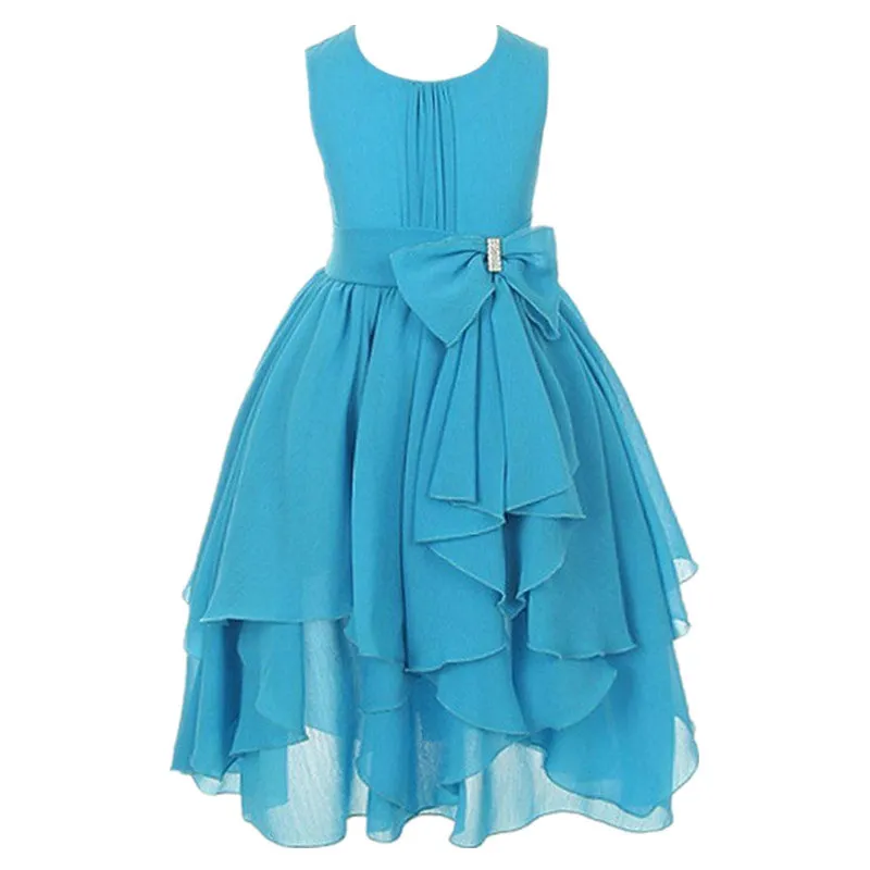 Girls O-Neck Sleeveless Bow Floral Ball Gown Princess Party Dress for Ages  3 to 14 Years in White, Red, Pink, Blue from Dhgate Girl's Dresses - price  28.3