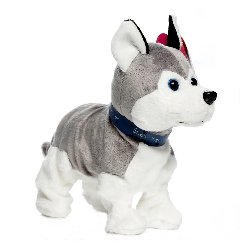 Robots électroniquesAnimaux électroniques Contrôle du son Robot Chiens Aboiement Stand Marche Mignon Jouets Interactifs Chien Électronique Husky Pékinois