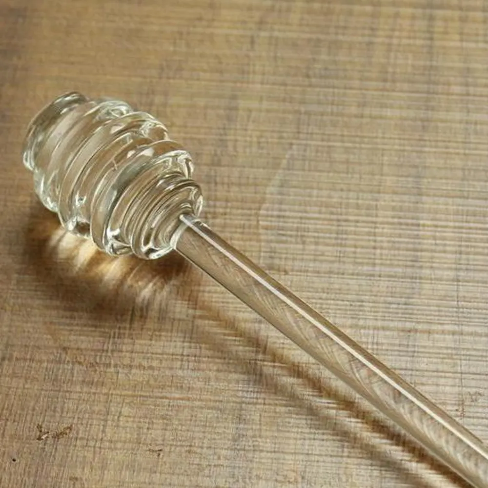 15cm Clear Glass Stirrer Stirrers Honey Dipper Spoon Stick For Honey Jar Collect And Dispense Tools Wholesale