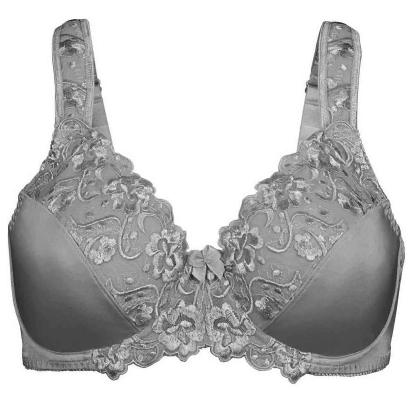 Plus Size Embroidered Lace Lace Push Up Bra In Black, White, And