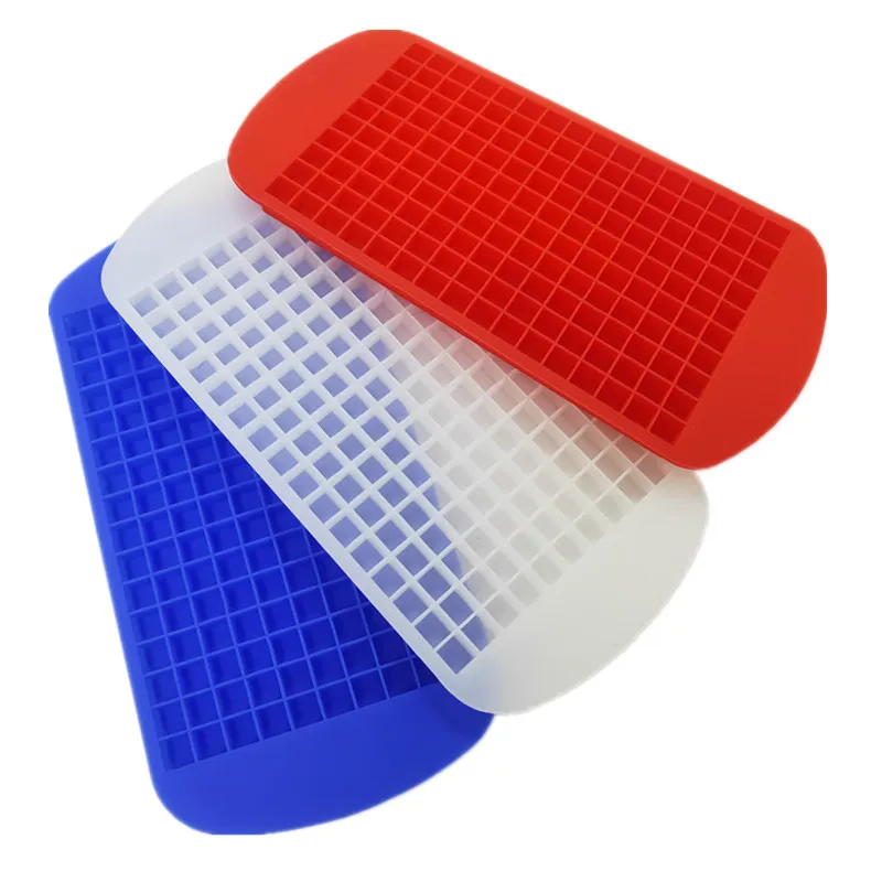 160 Grids DIY Creative Small Ice Cube Mold Square Shape Silicone Ice Tray Fruit Ice Cube Maker Bar Kitchen Accessories GH183