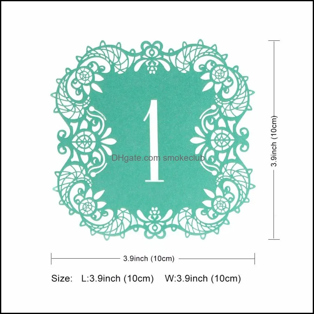 Creative Hollow Laser Cut Seating Cards Numbers Sign Table Cards Romantic Wedding Event Party Supplies