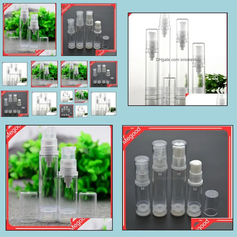 5ml 10ml Airless Bottle Clear and Plastic Lotion Sub-bottling With PP Vacuum Pump Serum Bottle Samll Sample Bottles and packaging