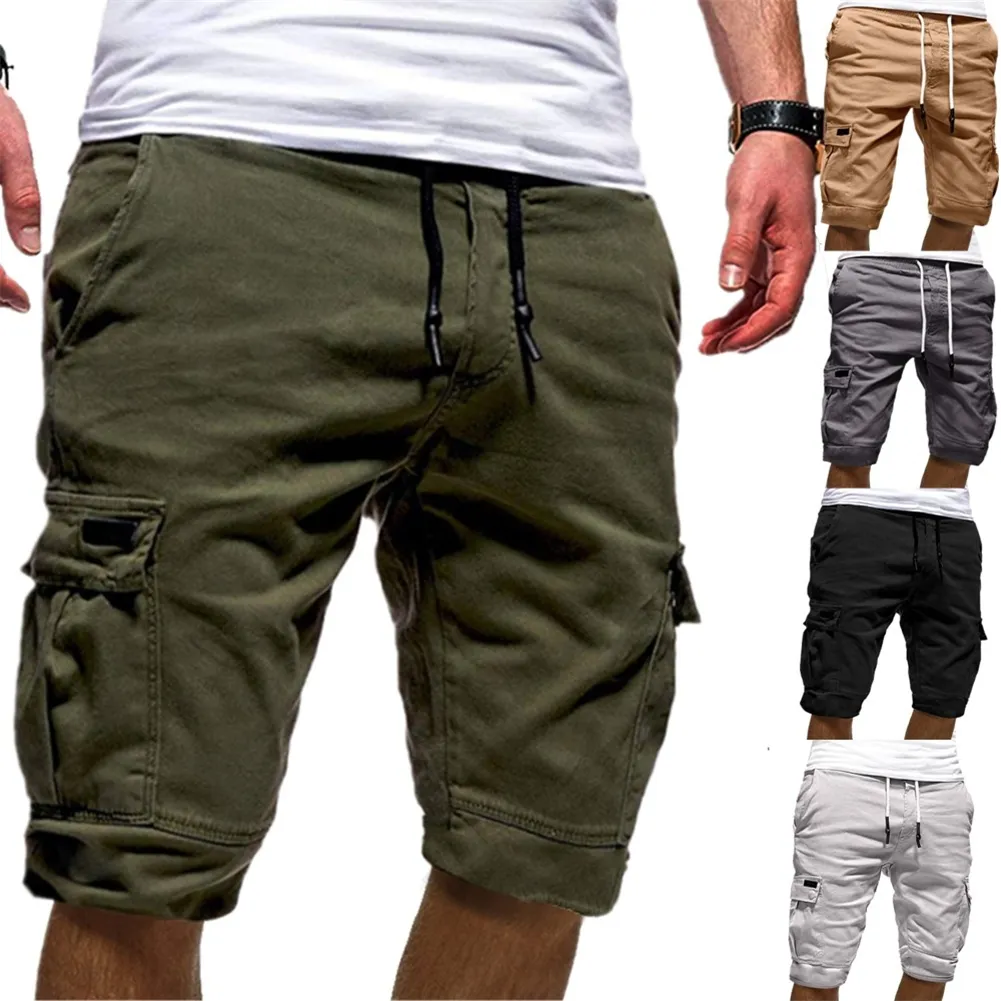 Shorts pour hommes shorts de fret d'été bermudas poches mâles poches jogger shorts occasionnels travail