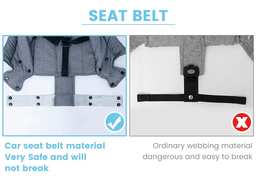 Orzbow Seggiolone portatile per bambini Sedia da alimentazione pieghevole  Seggiolino Cintura di sicurezza Cintura di sicurezza per sedia da pranzo