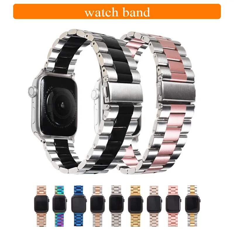 Paslanmaz Çelik Kayış için 6 5 4 3 44mm 40mm I Band 42mm / 38mm Metal Bilezik Apple Watch Serisi Aksesuarları