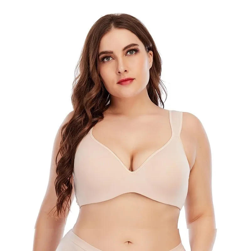 Seamless Wide Straps Plus Size Womens Bra And Panty Set Back With Full Thin  Cup And Underwire Firm Support Lingerie In 90/95/100C D E CUP Q0705 From  Sihuai03, $15.07