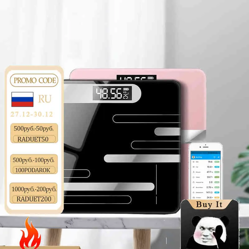 Escala do corpo da escala do banheiro Escalas electrónicas de Bluetooth escala com escalas de precisão compatíveis com wirless BMI Health Analyzer H1229