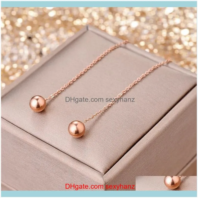 Brincos Jewelryrose Fio de orelha dourada, brincos de ouro de aço de titânio, não-desvanecimento, anti alergia. Jóias da moda. Entrega de gota de garanhão 2021 o