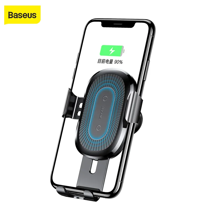 Baseus Qi 10wワイヤレス充電器ホルダー携帯電話Xサムスンギャラクシークイックチャージカーマウント電話スタンド