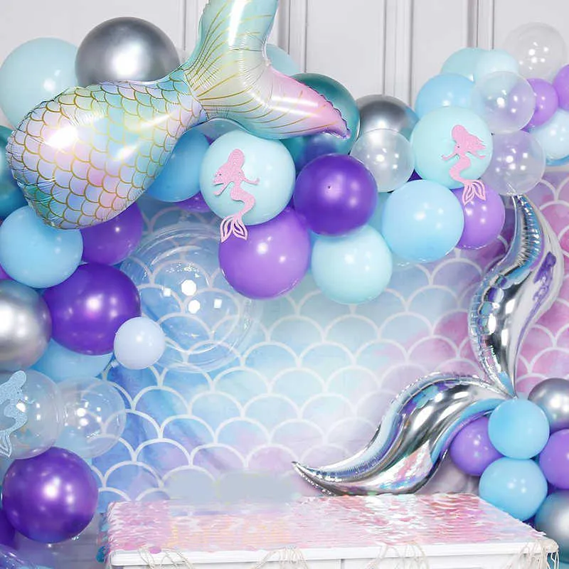 Sirène Ballon Arc Ensemble Sirène Queue Ballon Petite Sirène Décorations De Fête  Fournitures De Mariage Fille Fête Danniversaire Décor 210626 Du 17 €