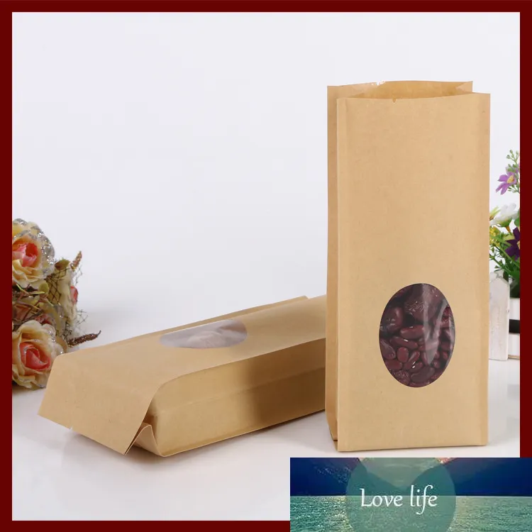 10 * 22 + 6 20 pcs Bolsas de órgão de papel kraft com janela para presentes doces e doces comida de comida de jóias de jóias
