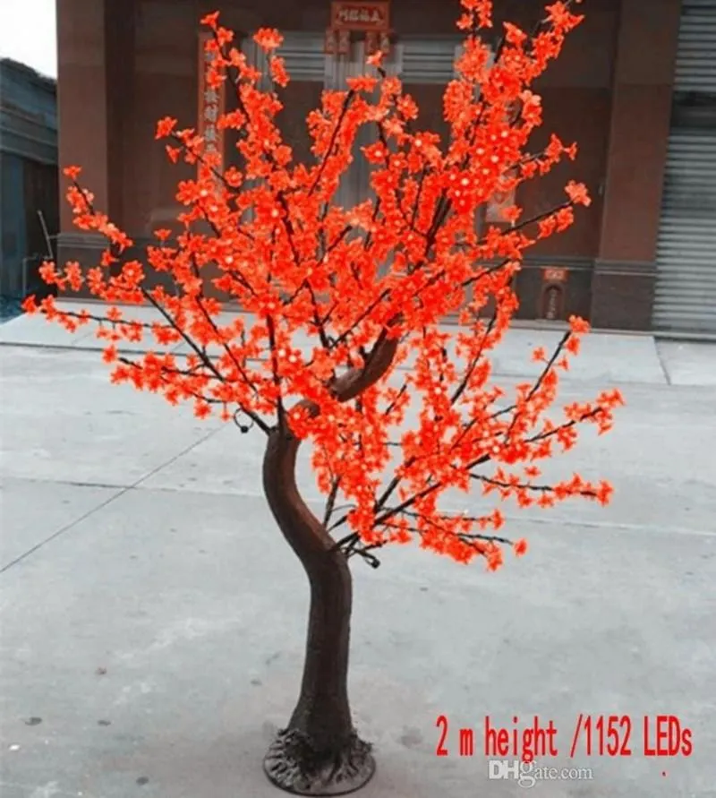 Decorazioni natalizie Tronco d'albero naturale LED Fiore di ciliegio artificiale Luce 1,5 m ~ 2,5 m Altezza 110/220 V Uso esterno antipioggia