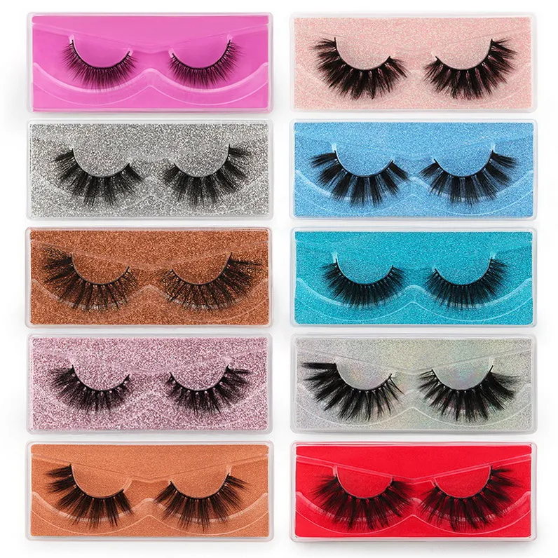 3D Thick Eyelashes Colorful False Eyelash 10 Pairs Each Box Natural Long Wholesale Makeup Fake Lashes