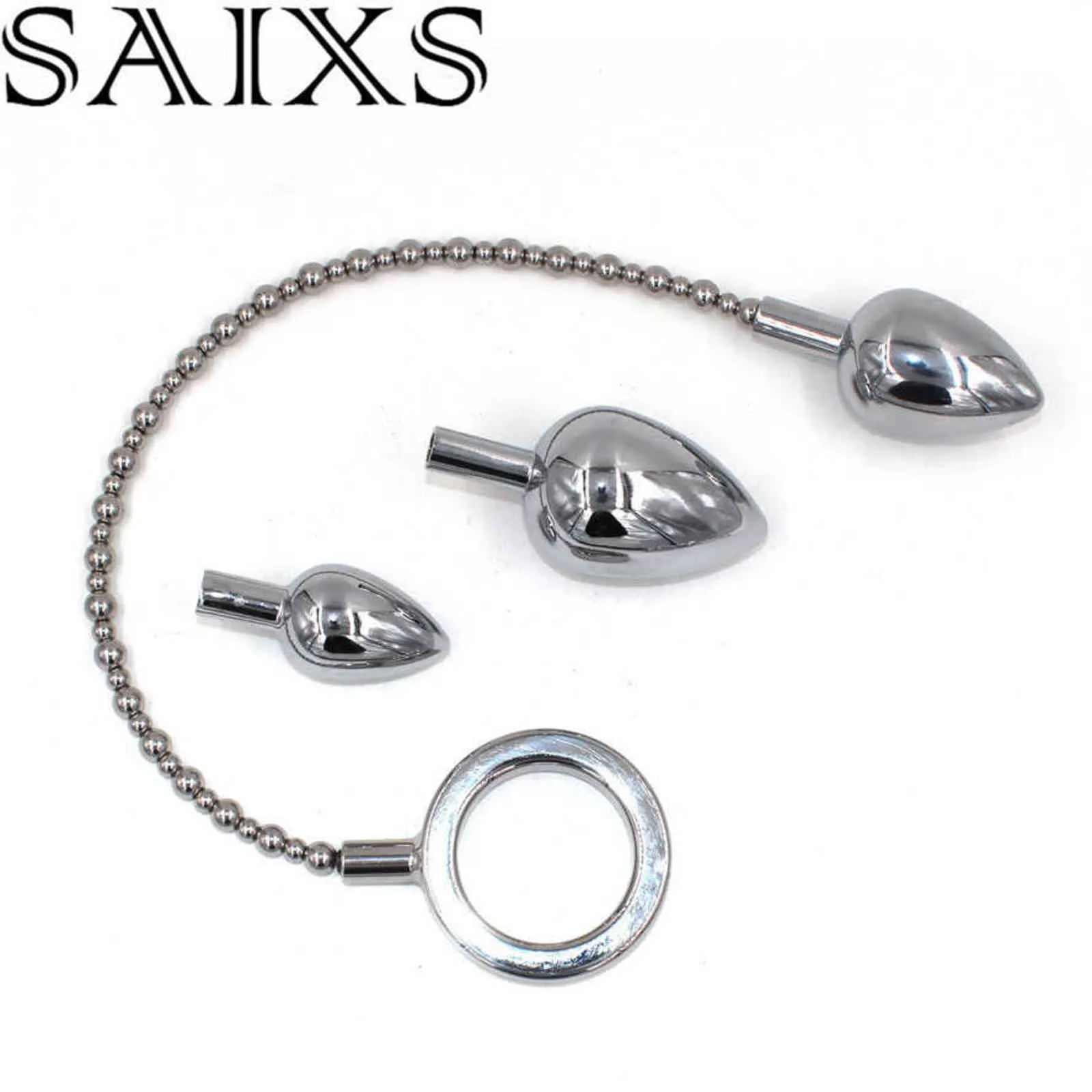 NXY Anale Seksspeeltjes Cock Ring Anale Plug Seksspeeltjes Metalen Butt Plug Mannelijke Prostaat Stimulerende Penisriem Op Anale Plug 3 Pluggen Kuisheid Drop Shipping 1123