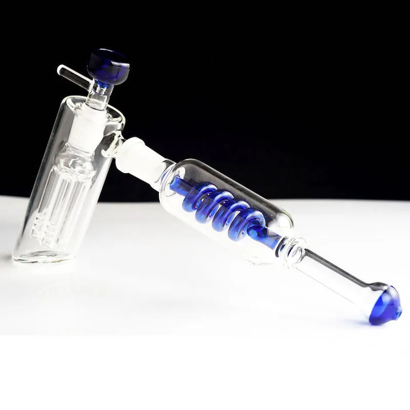 Neuer Glashammer 6 Arm Perc Glasperkolator Glycerin Freezable Coil Tube Bong Glas Wasserpfeife Bauen Sie einen Bubbler, der berauschend raucht, kostenloser Versand
