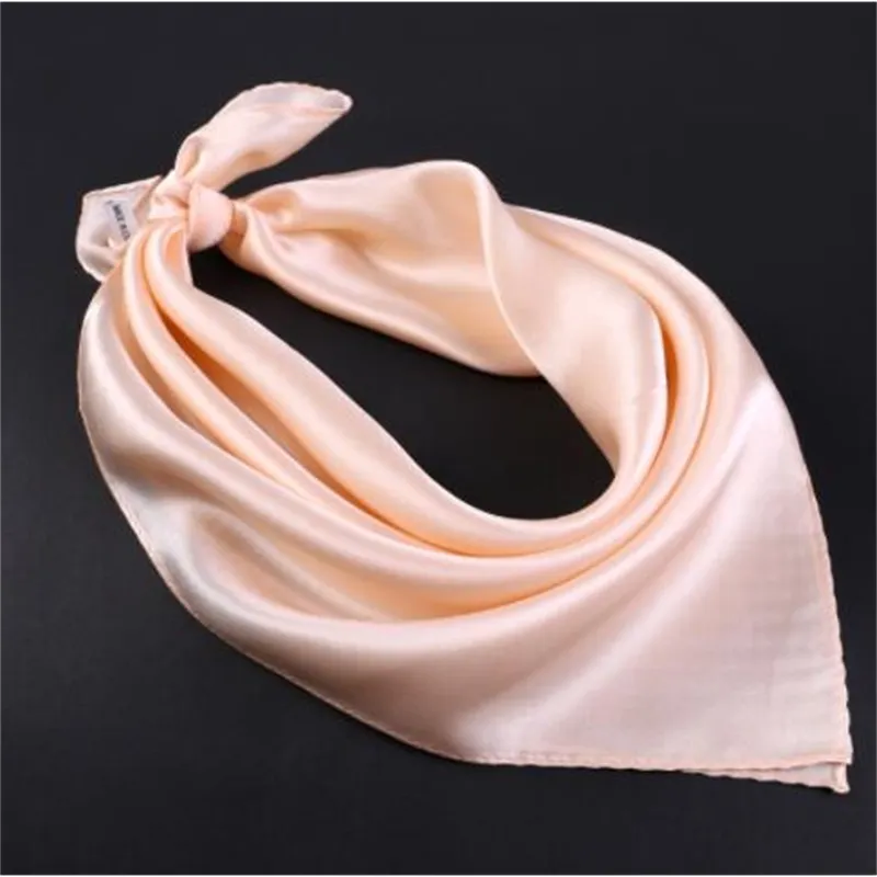 100% Real Square Women 2019 Shawls Wraps for Ladies Solid Neckerchief Natural Silk Scarf Foulard Femme scarves